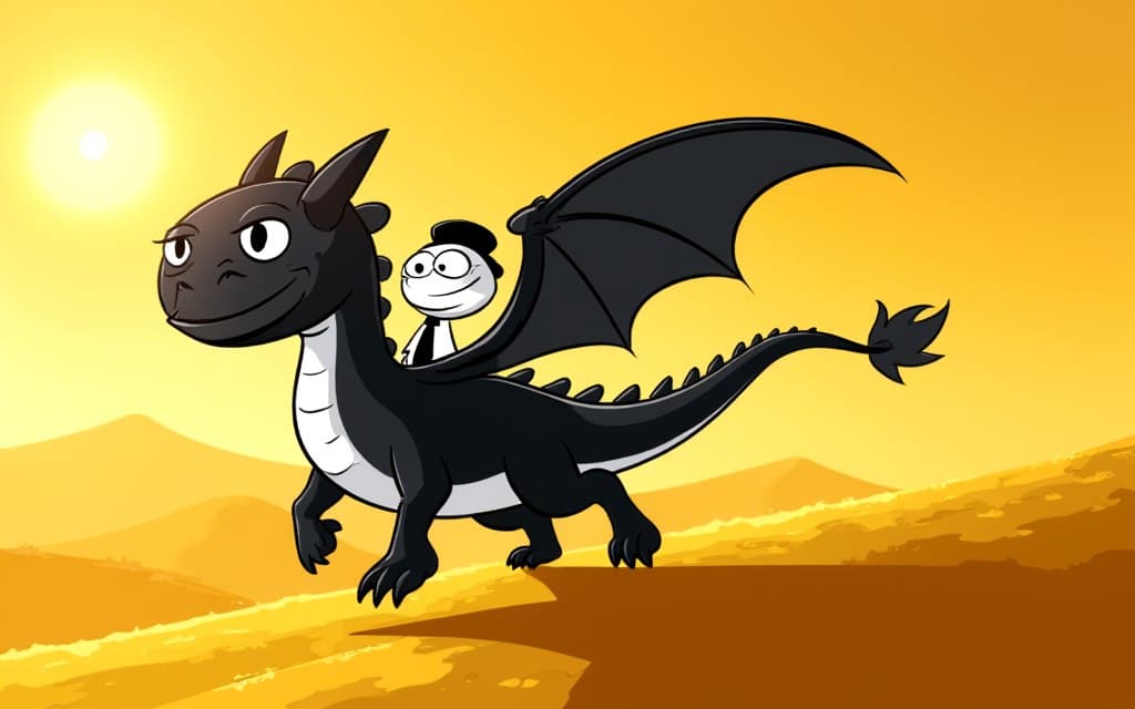Riding a dragon